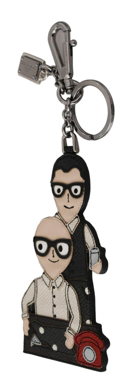 Dolce & Gabbana Elegant Tricolor Leather Keychain - Hilstor