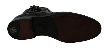 Dolce & Gabbana Elegant Derby Brogue Boots in Exotic Leather - Hilstor