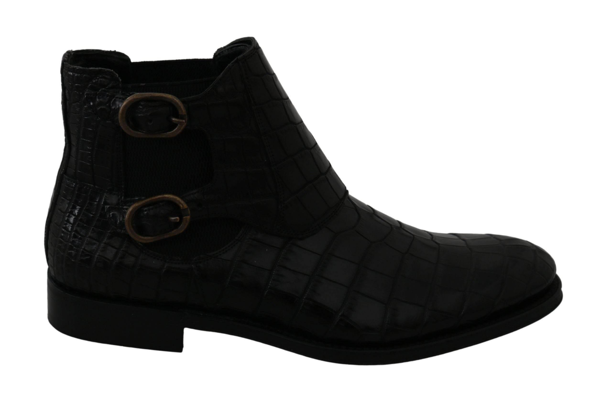 Dolce & Gabbana Elegant Derby Brogue Boots in Exotic Leather - Hilstor