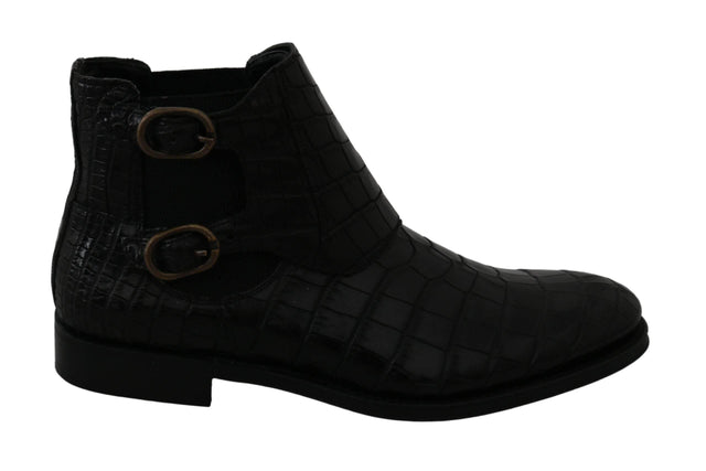Dolce & Gabbana Elegant Derby Brogue Boots in Exotic Leather - Hilstor