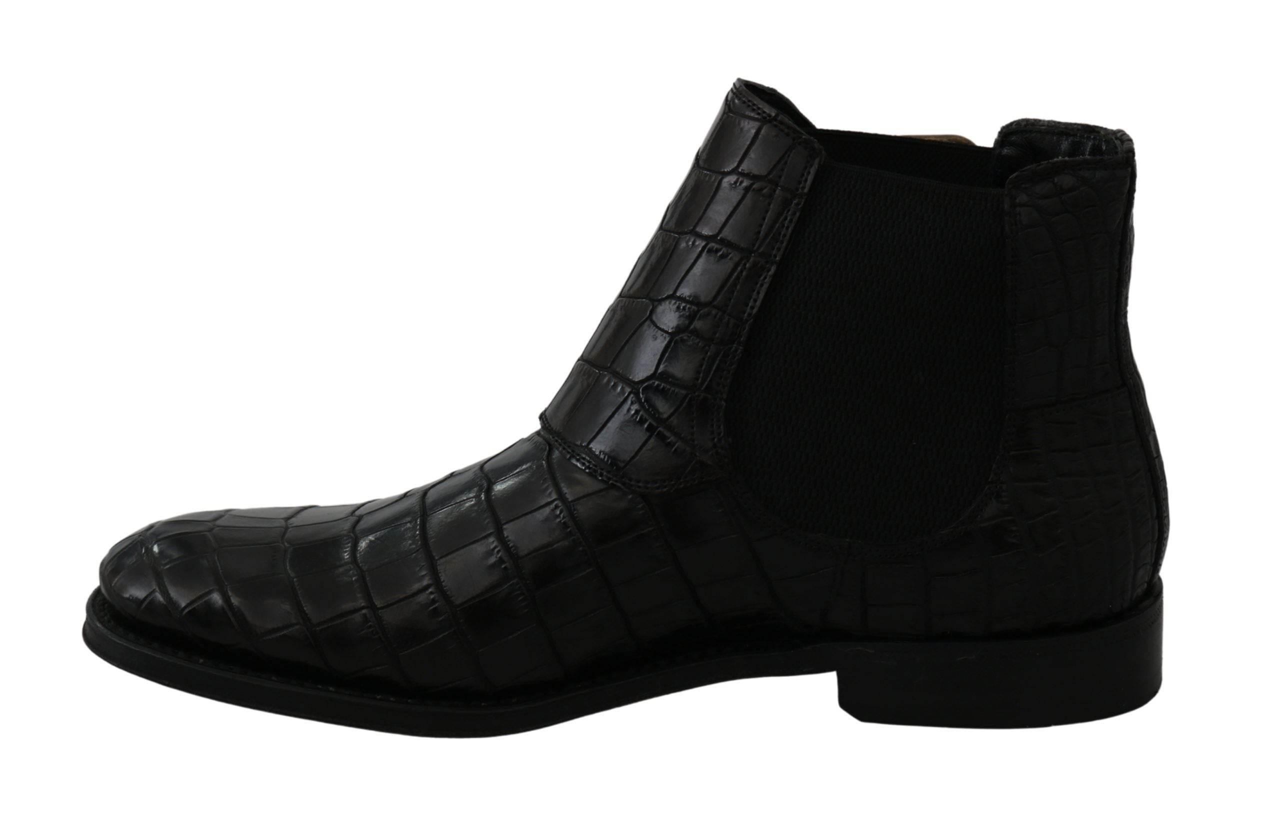 Dolce & Gabbana Elegant Derby Brogue Boots in Exotic Leather - Hilstor