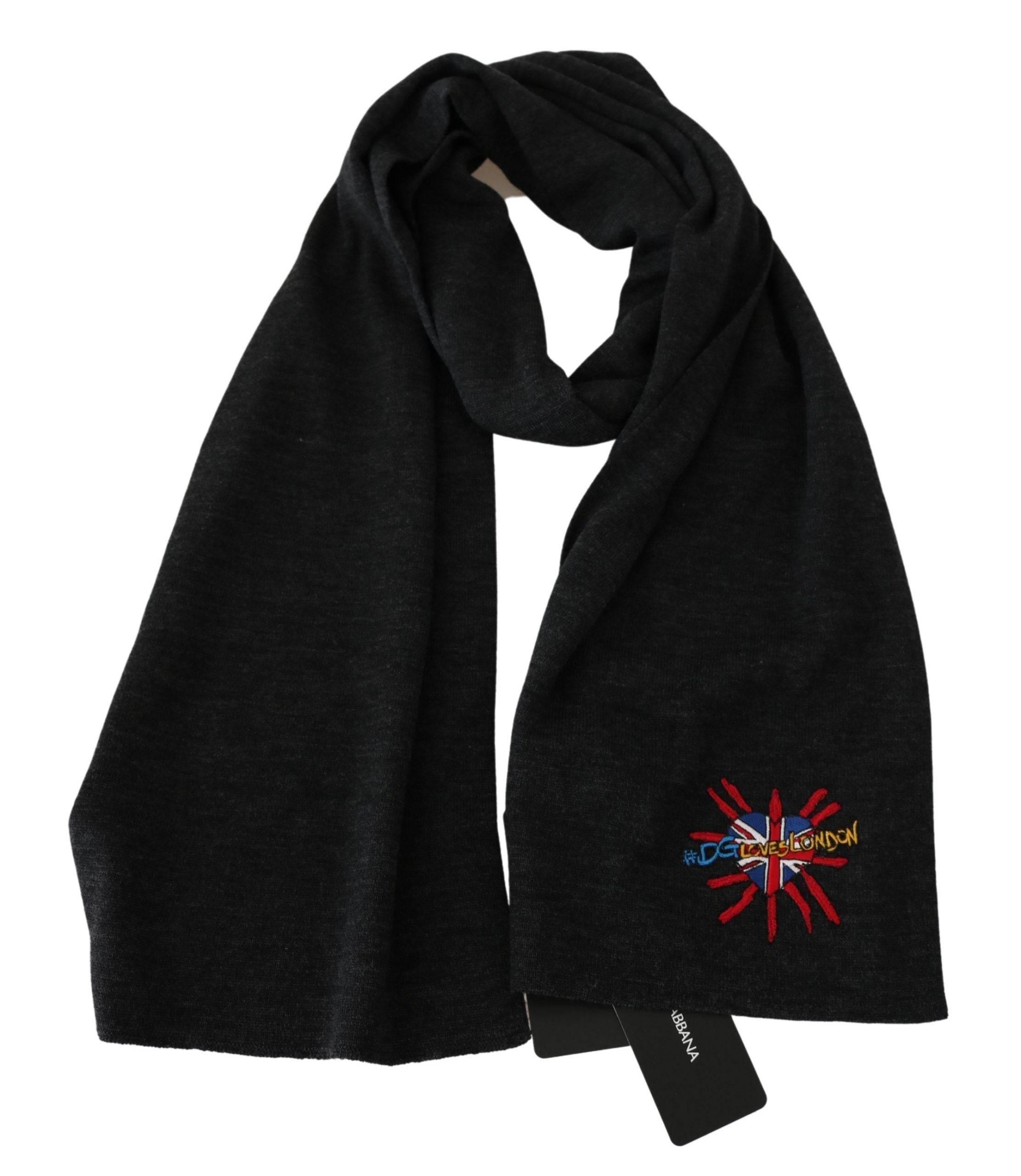 Dolce & Gabbana Chic Woolen Embroidered Men's Scarf - Hilstor