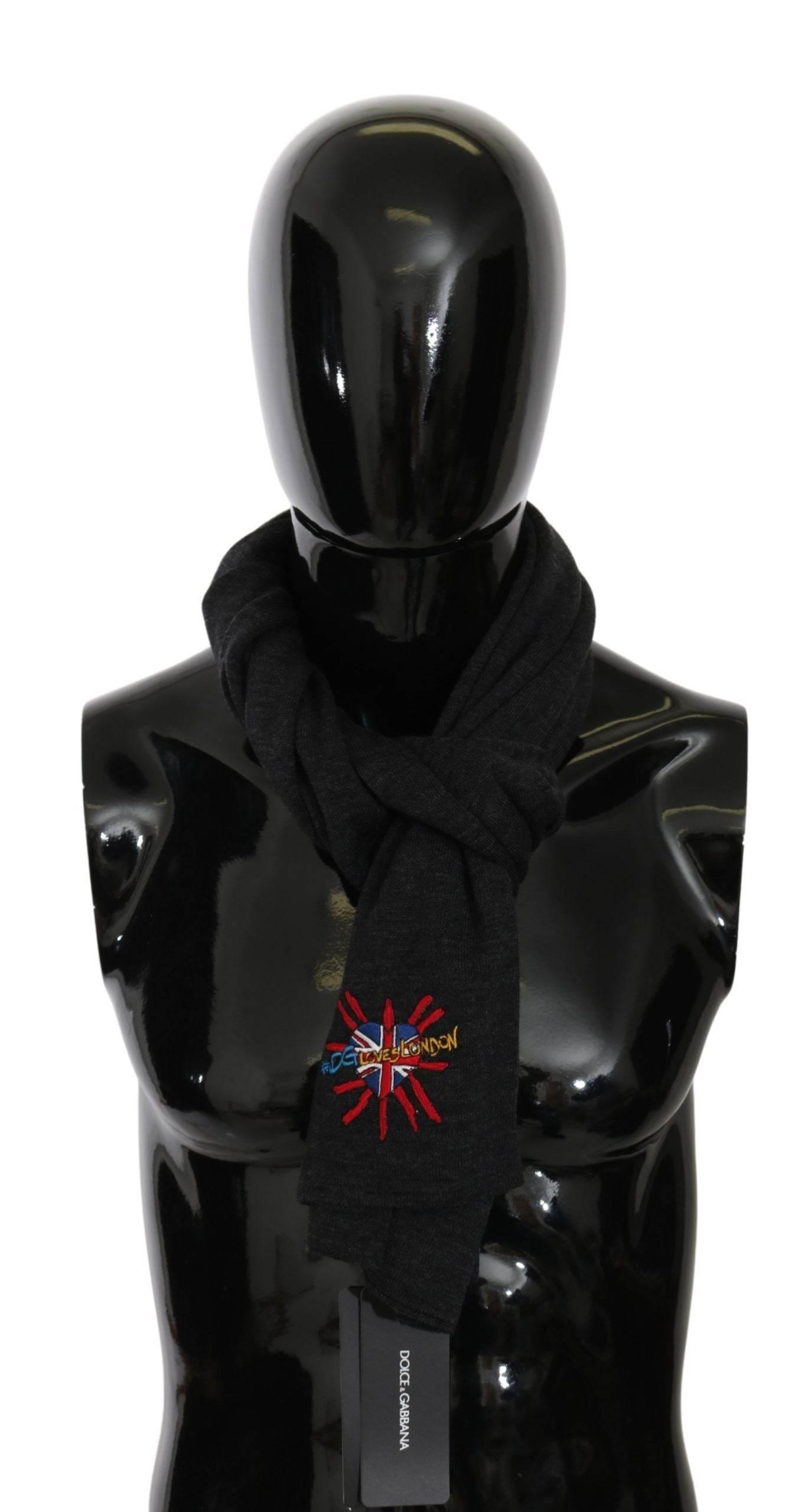 Dolce & Gabbana Chic Woolen Embroidered Men's Scarf - Hilstor