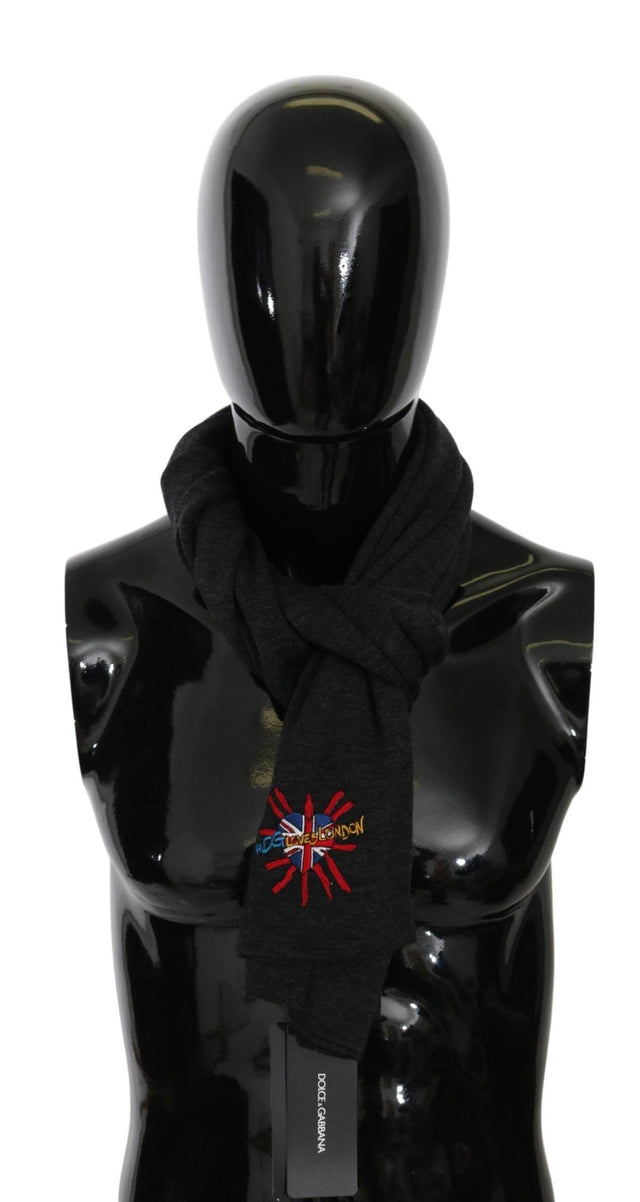 Dolce & Gabbana Chic Woolen Embroidered Men's Scarf - Hilstor