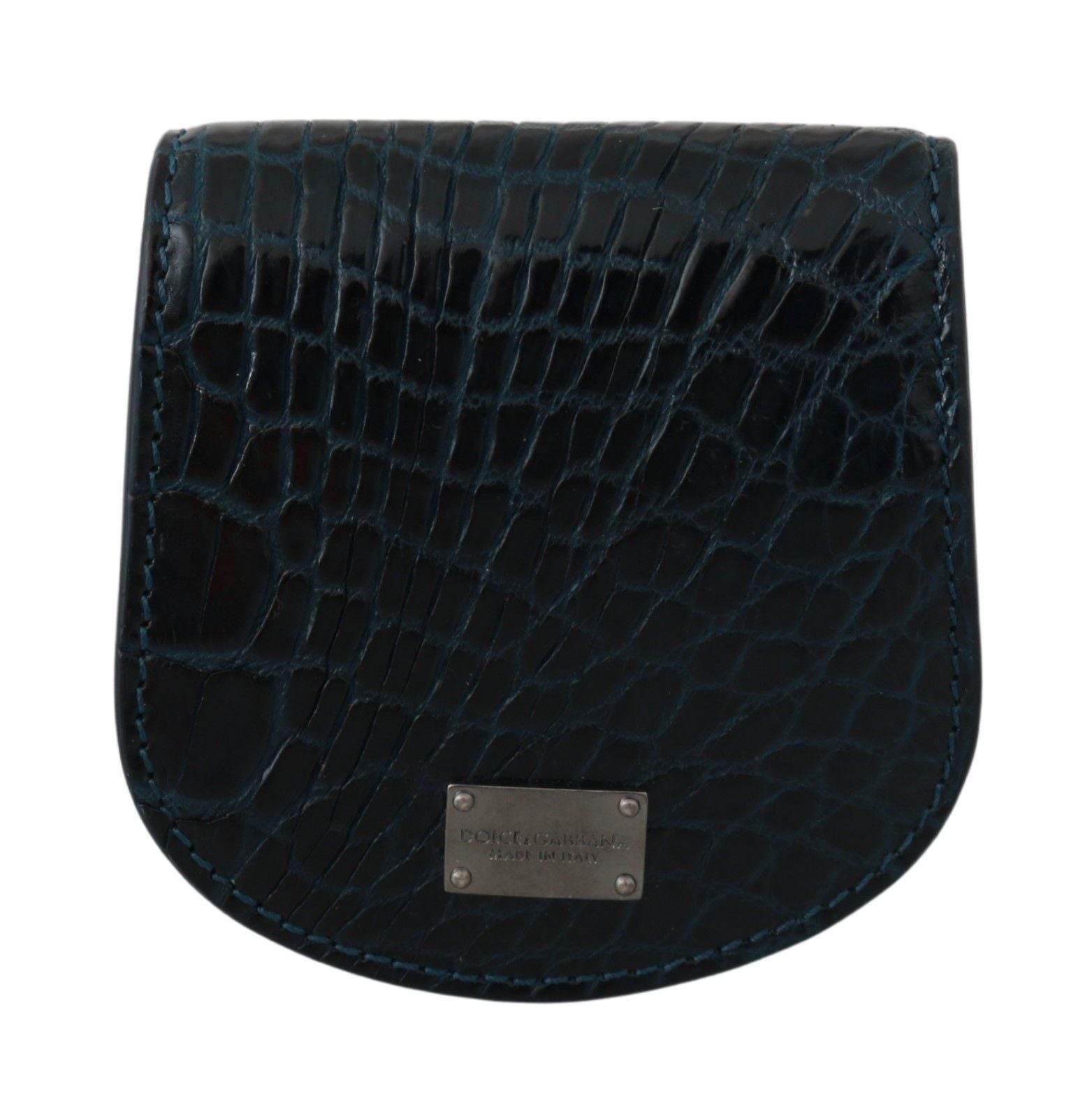 Dolce & Gabbana Exquisite Dark Blue Coin Case Wallet - Hilstor