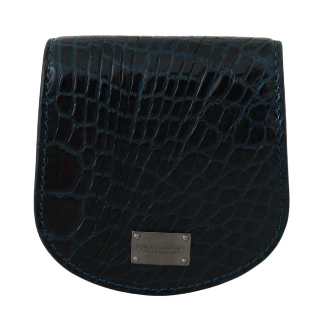 Dolce & Gabbana Exquisite Dark Blue Coin Case Wallet - Hilstor