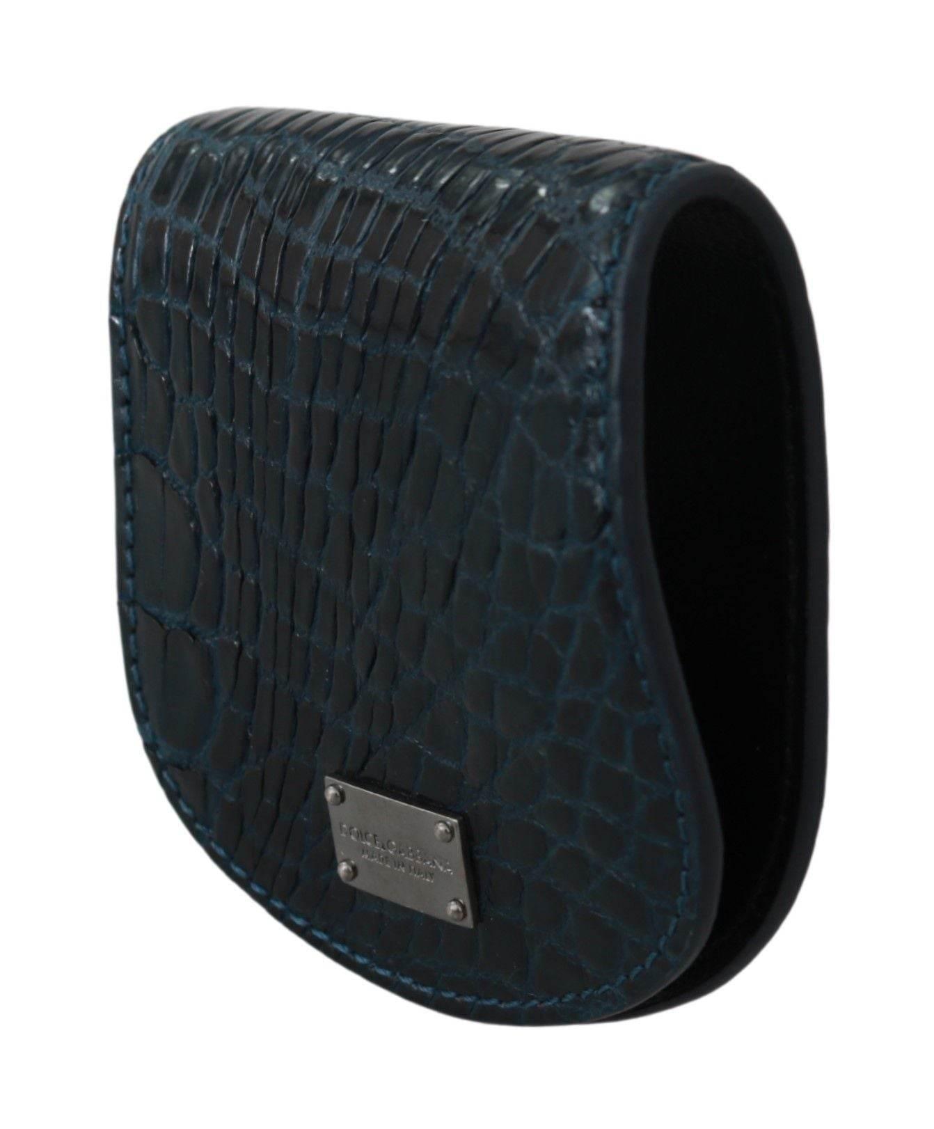 Dolce & Gabbana Exquisite Dark Blue Coin Case Wallet - Hilstor