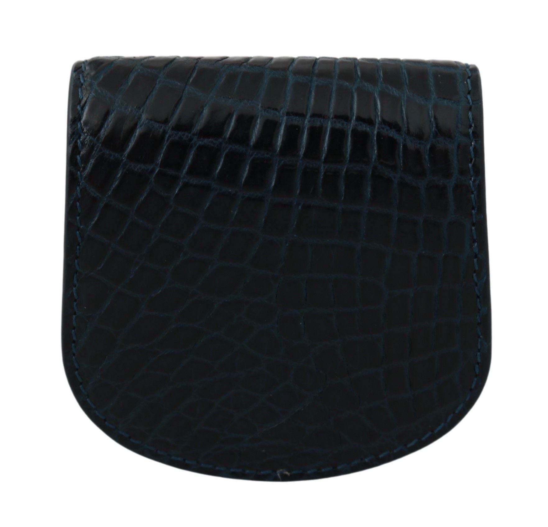 Dolce & Gabbana Exquisite Dark Blue Coin Case Wallet - Hilstor