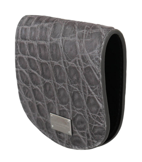 Dolce & Gabbana Exotic Gray Leather Condom Case Wallet - Hilstor