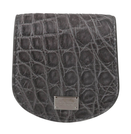Dolce & Gabbana Exotic Gray Leather Condom Case Wallet - Hilstor