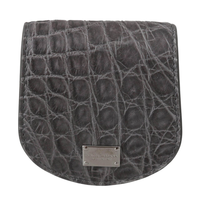Dolce & Gabbana Exotic Gray Leather Condom Case Wallet - Hilstor