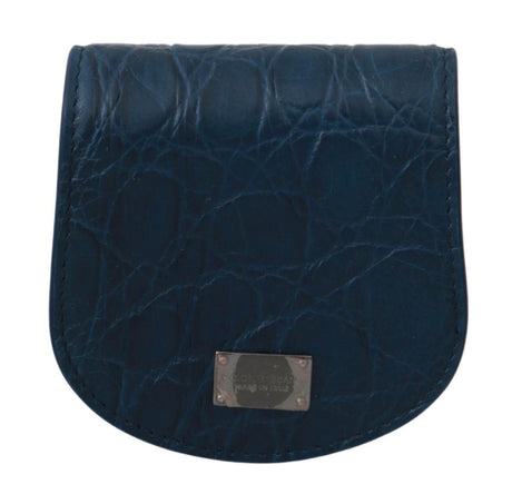 Dolce & Gabbana Sleek Blue Caimano Condom Case Wallet - Hilstor