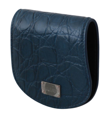 Dolce & Gabbana Sleek Blue Caimano Condom Case Wallet - Hilstor