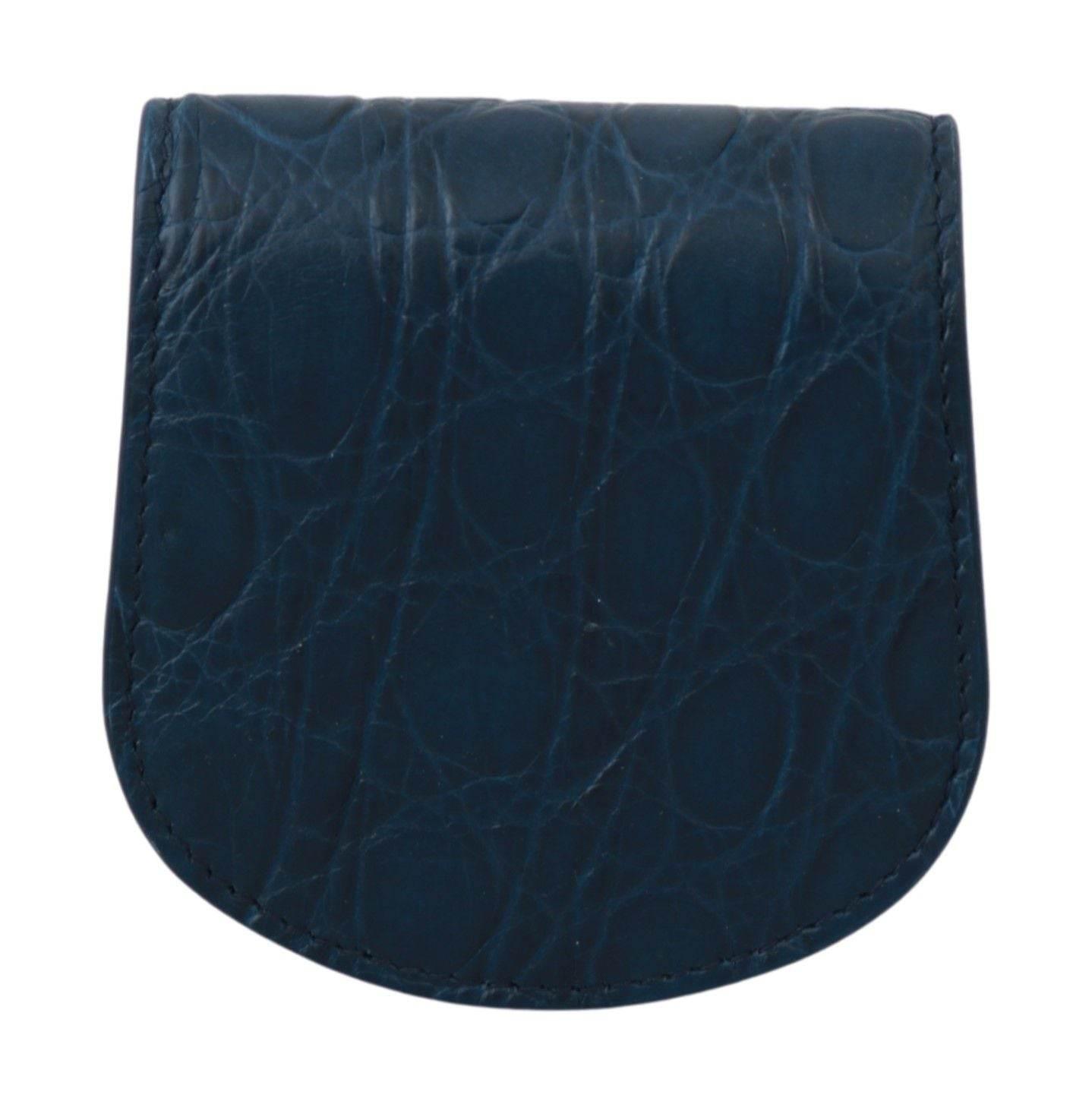 Dolce & Gabbana Sleek Blue Caimano Condom Case Wallet - Hilstor