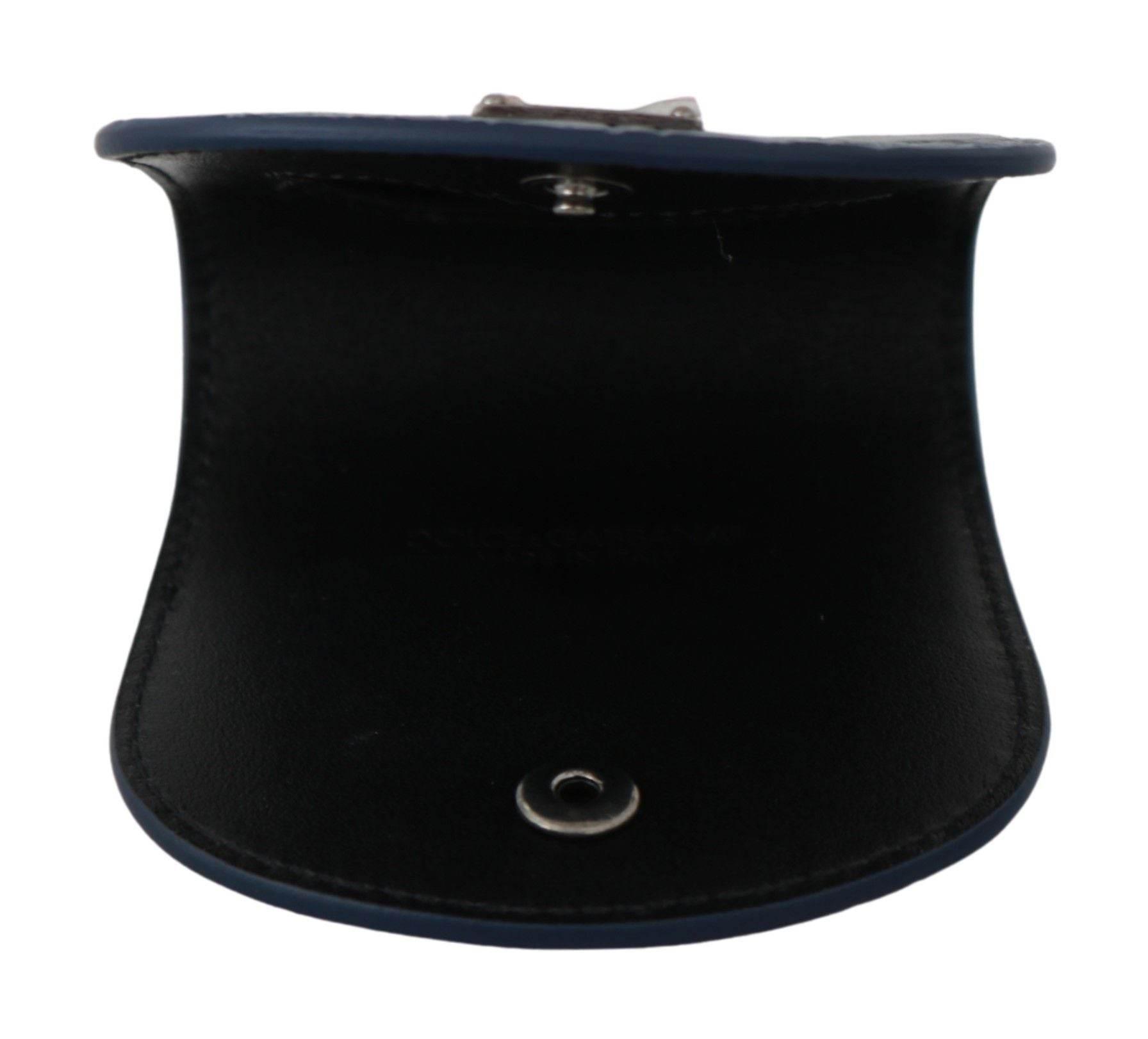 Dolce & Gabbana Sleek Blue Caimano Condom Case Wallet - Hilstor