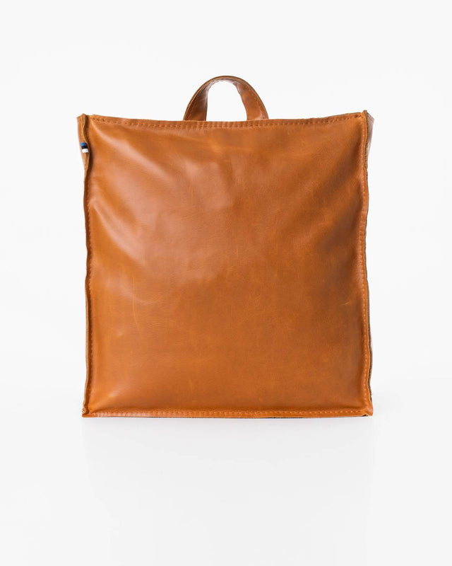 Folk 2 Leather Backpack – Caramel, Handmade & Eco-Friendly, Made in Europe | Unique Design & Durable - Hilstor