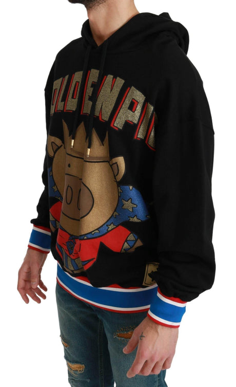 Dolce & Gabbana Black Sweater Pig of the Year Hooded - Hilstor