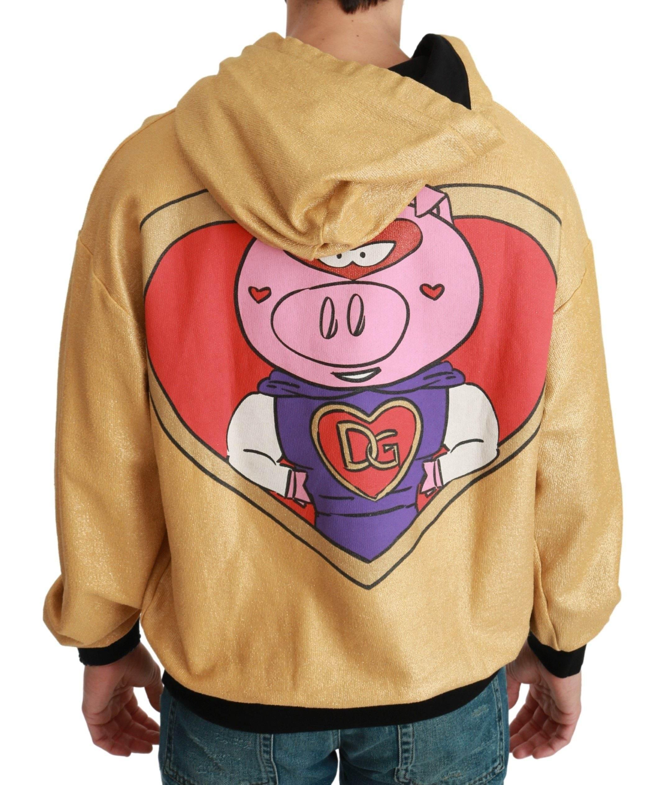 Dolce & Gabbana Gold Pig of the Year Hooded Sweater - Hilstor