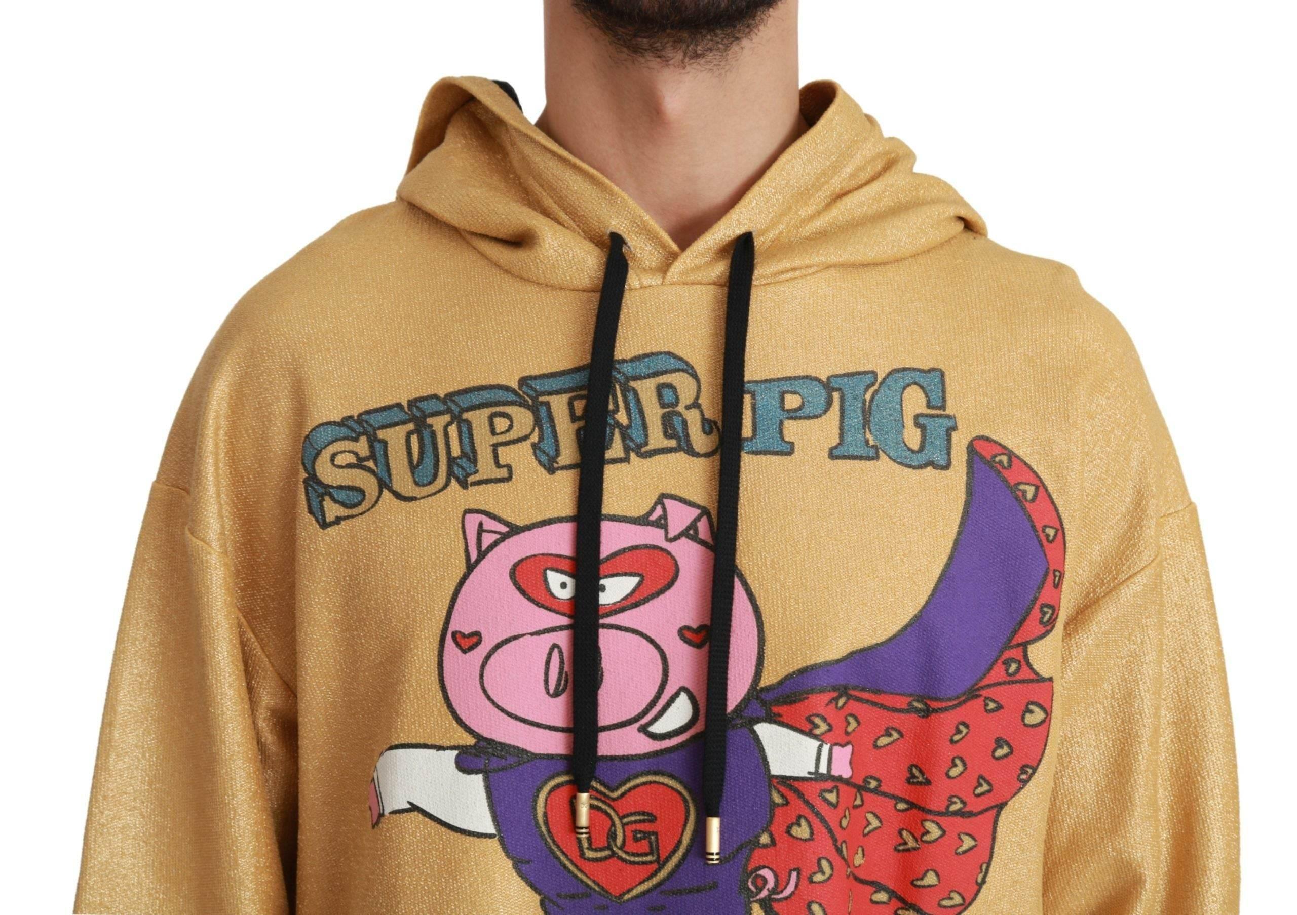 Dolce & Gabbana Gold Pig of the Year Hooded Sweater - Hilstor