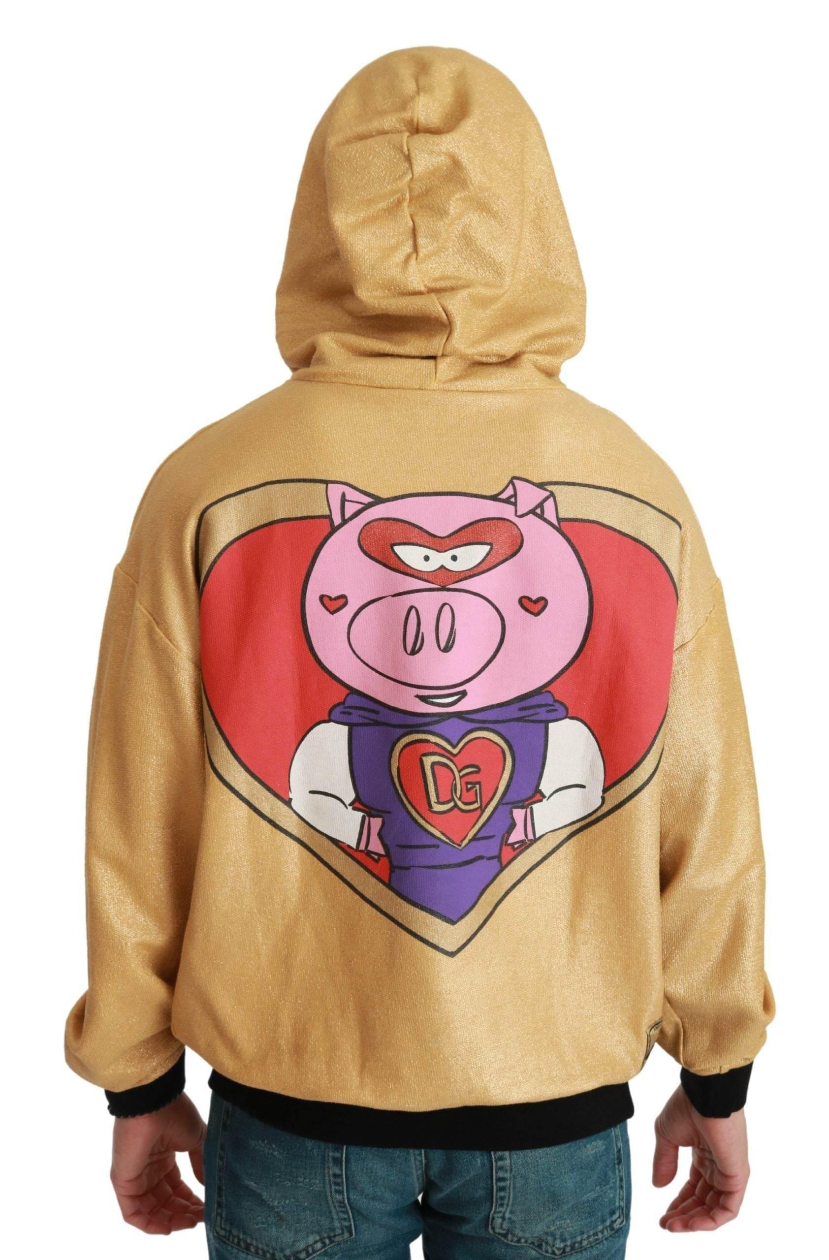 Dolce & Gabbana Gold Pig of the Year Hooded Sweater - Hilstor