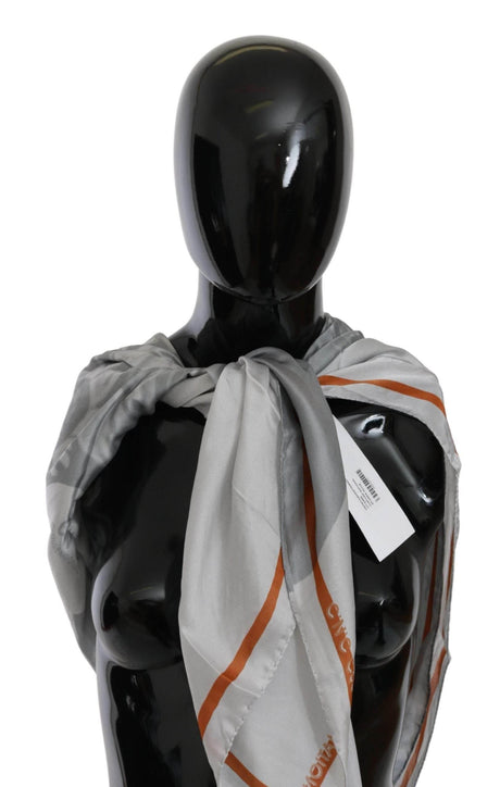 Costume National Elegant Floral Printed Silk Scarf - Hilstor