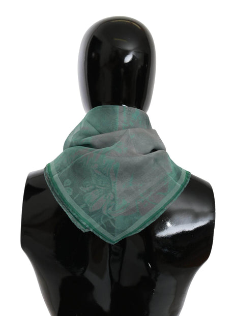 Costume National Elegant Silk Green Printed Scarf - Hilstor
