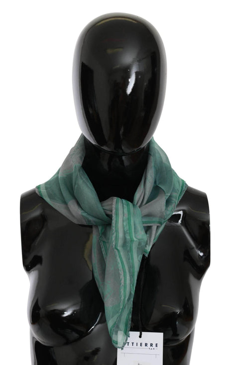 Costume National Elegant Silk Green Printed Scarf - Hilstor