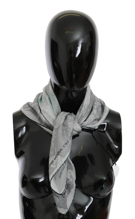 Costume National Elegant Gray Silk Scarf for Women - Hilstor
