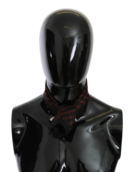 Costume National Elegant Silk Scarf Bandana Hat in Black Orange - Hilstor