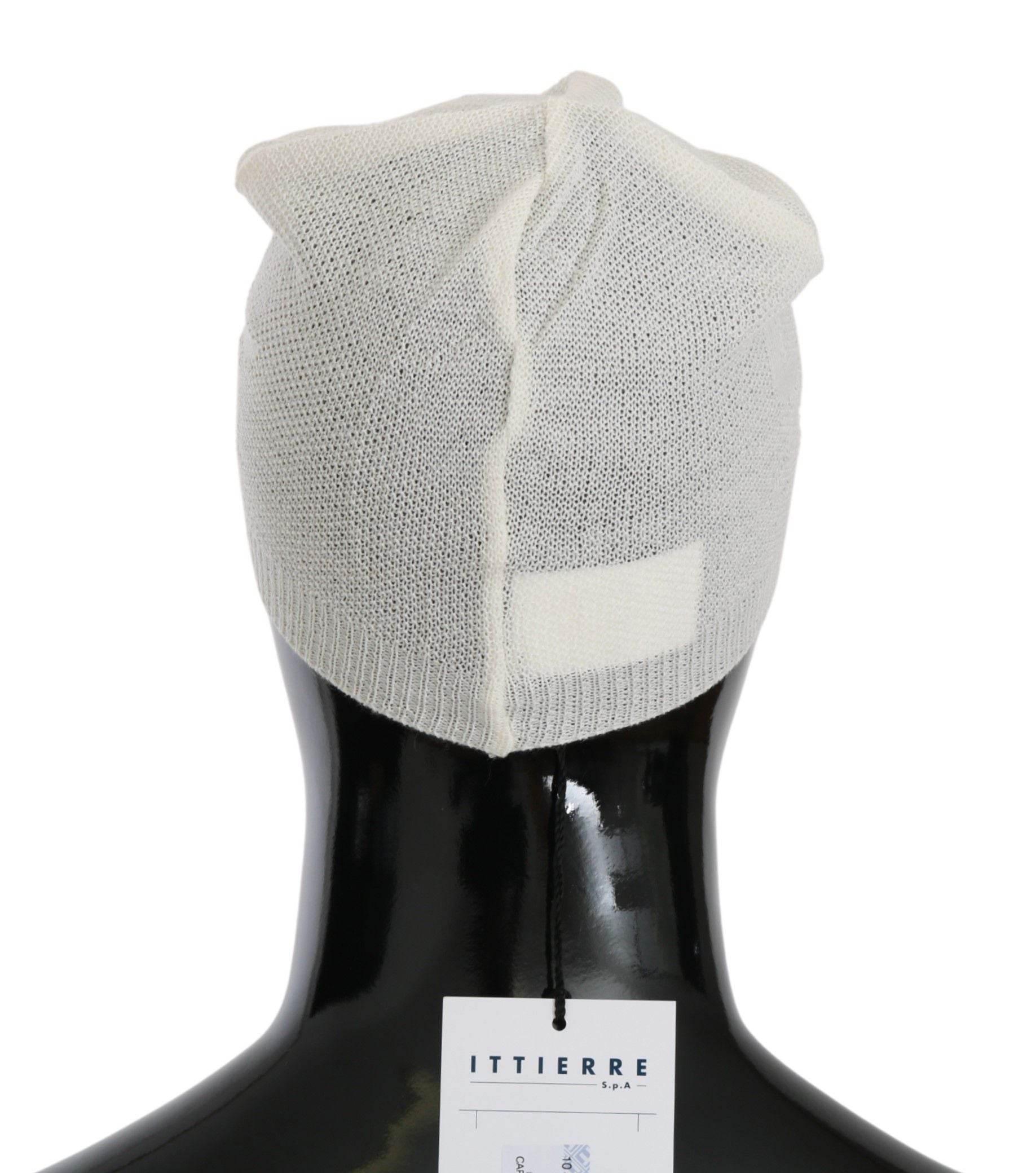 Costume National Elegant White Wool Blend Beanie Hat - Hilstor