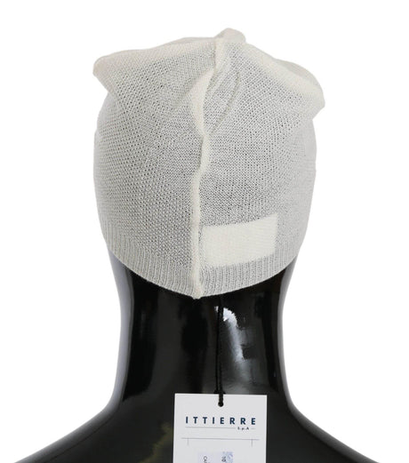 Costume National Elegant White Wool Blend Beanie Hat - Hilstor
