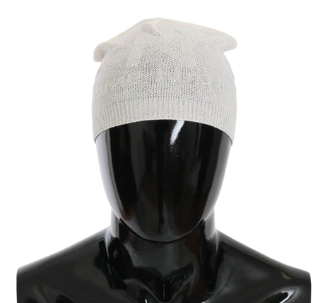 Costume National Elegant White Wool Blend Beanie Hat - Hilstor