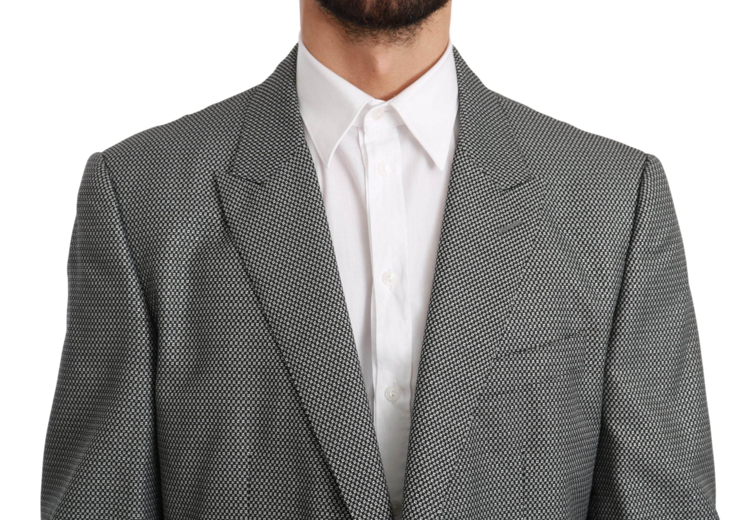 Dolce & Gabbana Gray Slim Fit Formal MARTINI Blazer - Hilstor