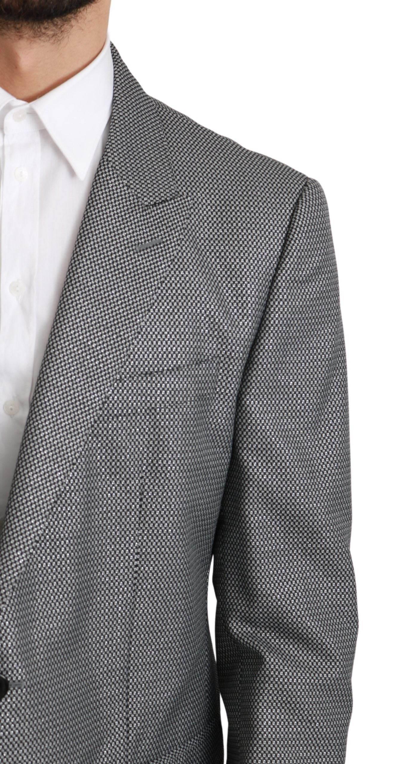 Dolce & Gabbana Gray Slim Fit Formal MARTINI Blazer - Hilstor