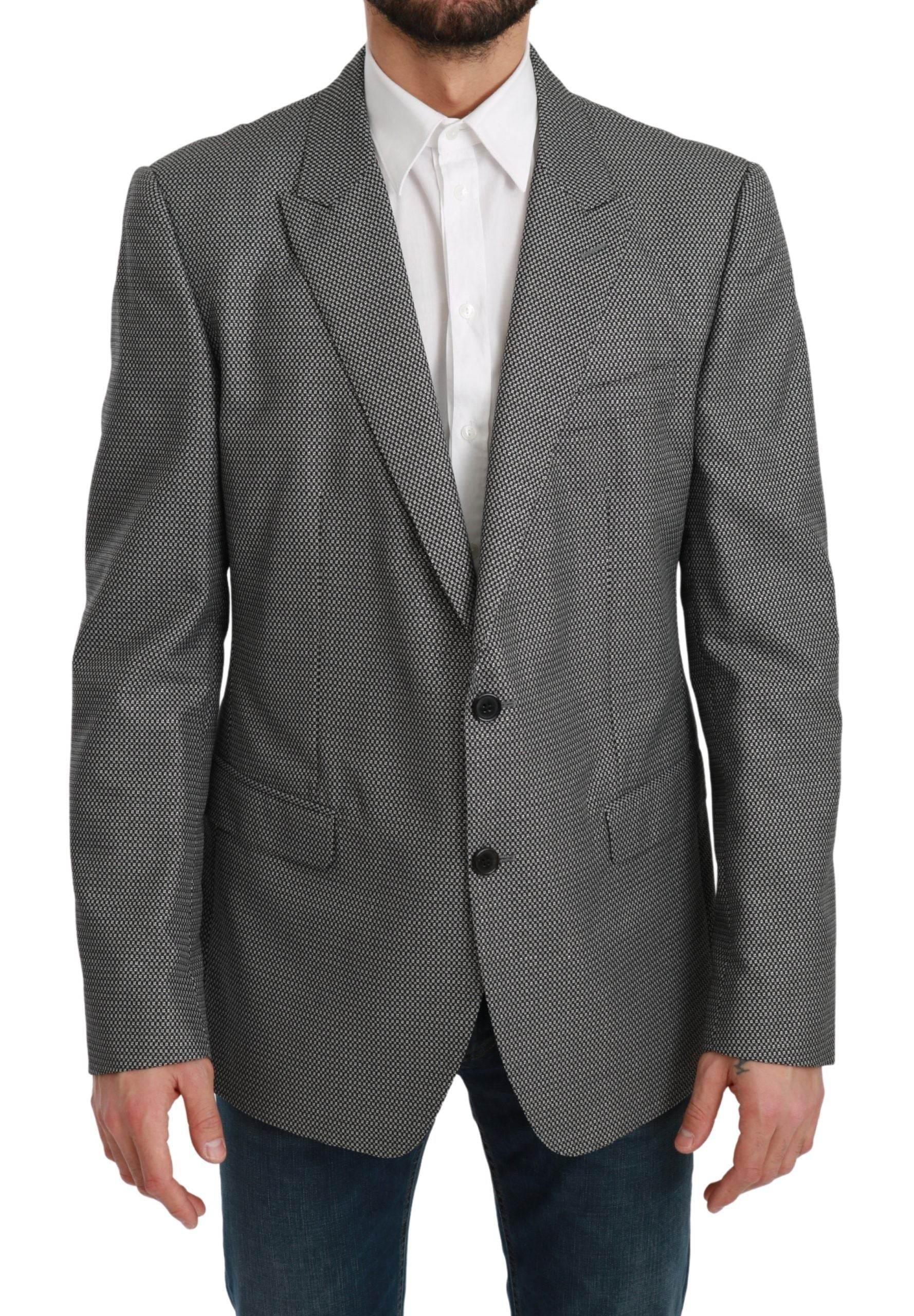 Dolce & Gabbana Gray Slim Fit Formal MARTINI Blazer - Hilstor