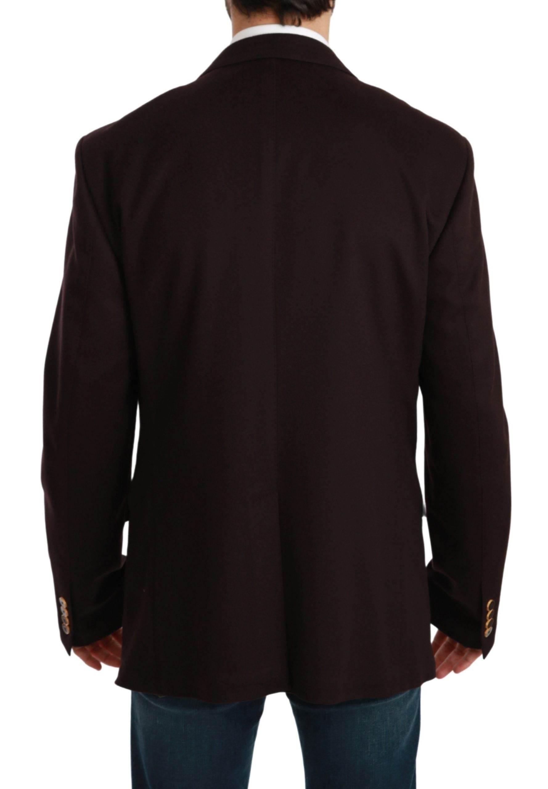 Dolce & Gabbana Bordeaux Cashmere Coat TAORMINA Blazer - Hilstor