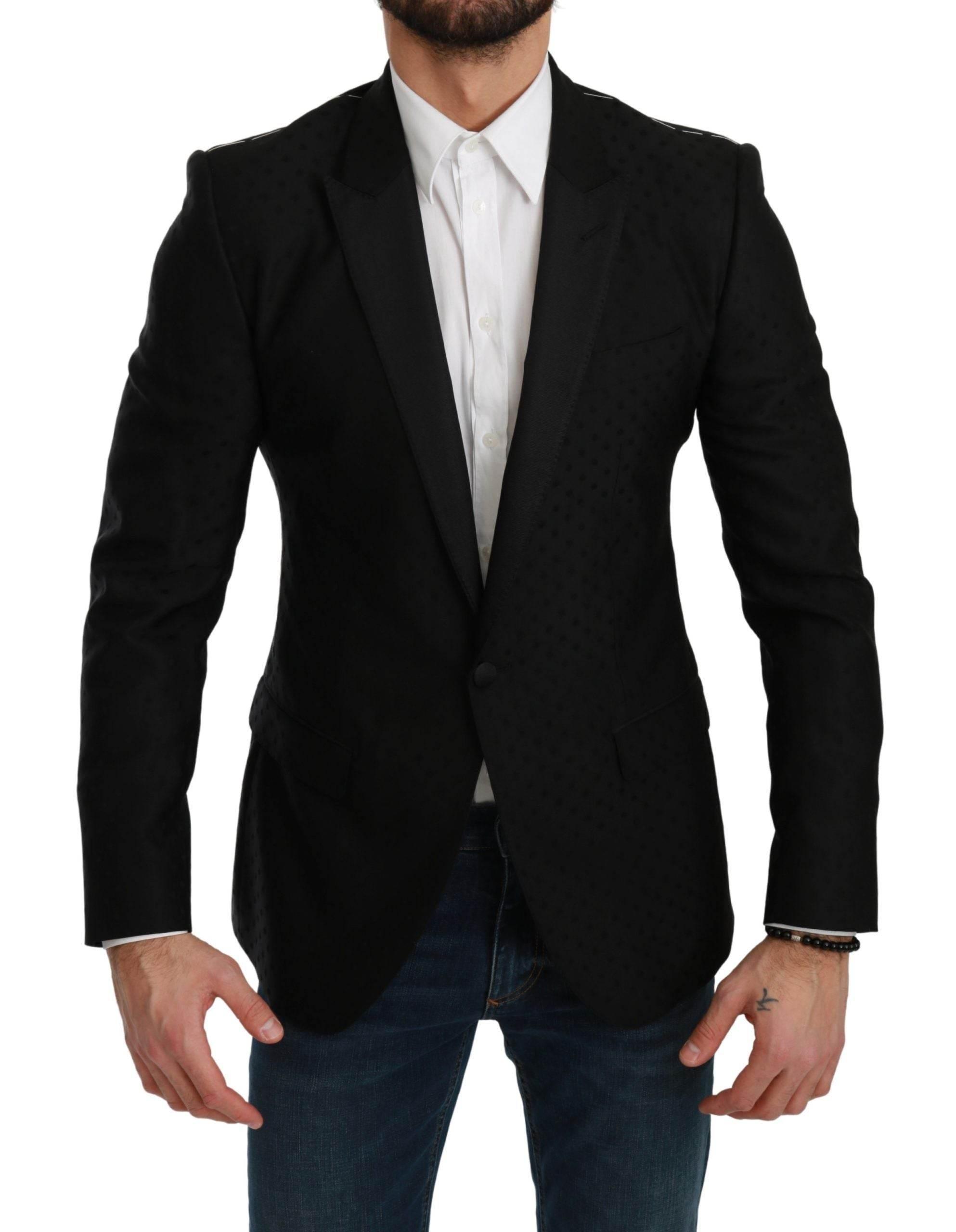 Dolce & Gabbana Black Slim Fit Coat Jacket MARTINI Blazer - Hilstor