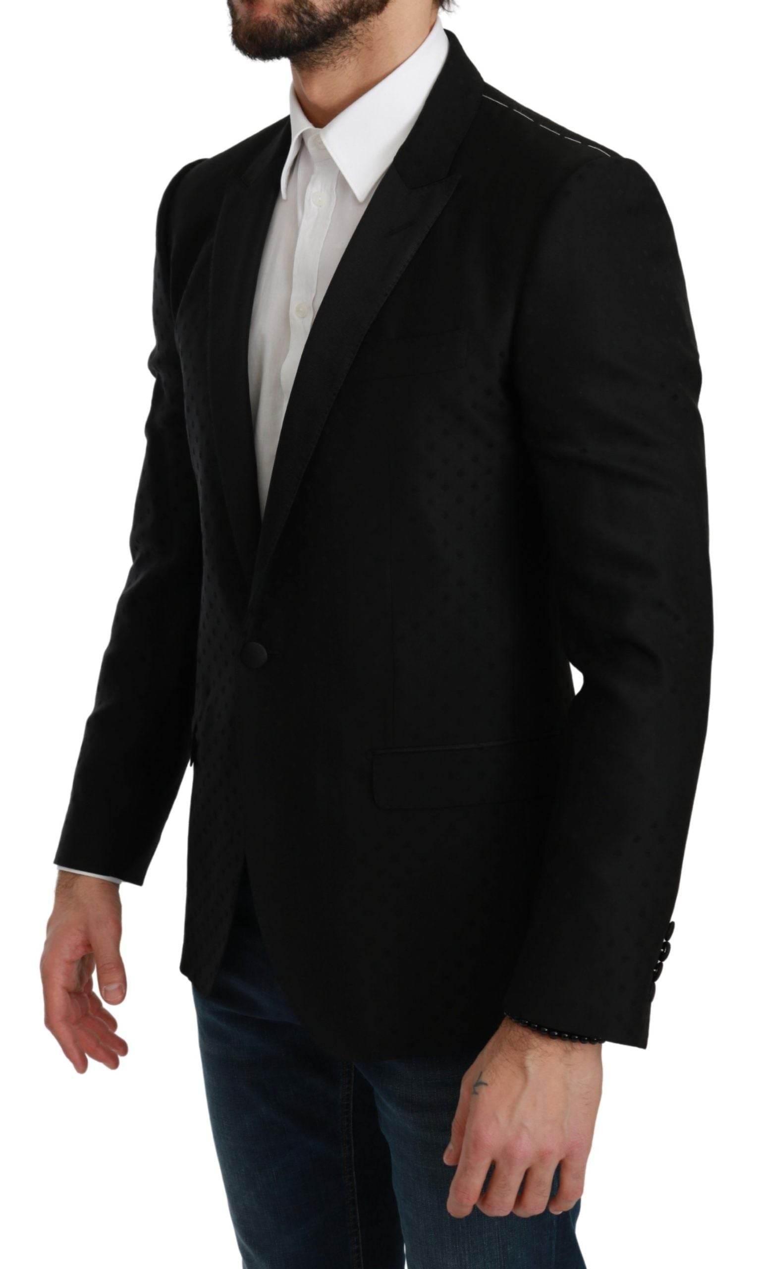 Dolce & Gabbana Black Slim Fit Coat Jacket MARTINI Blazer - Hilstor
