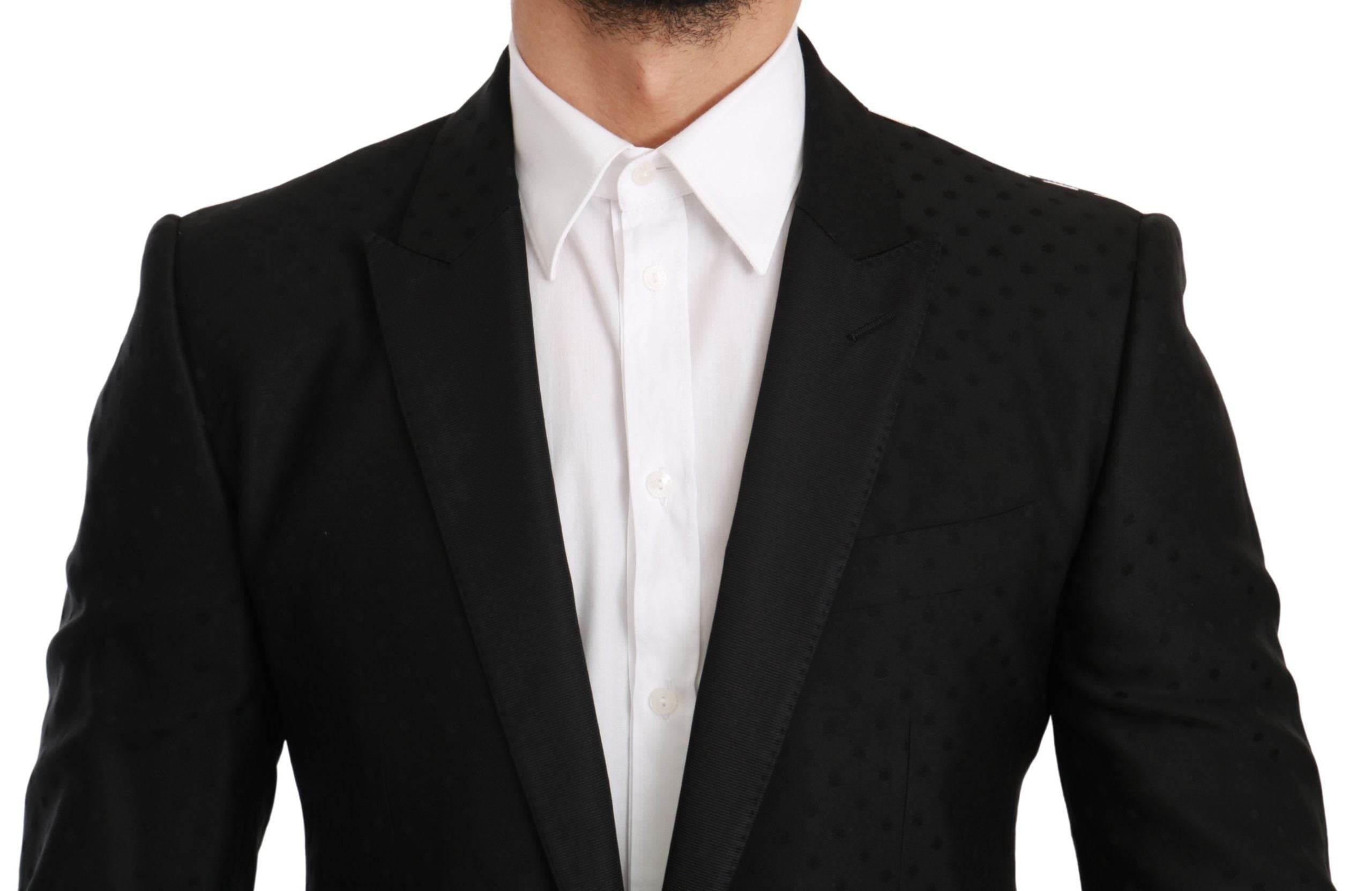 Dolce & Gabbana Black Slim Fit Coat Jacket MARTINI Blazer - Hilstor
