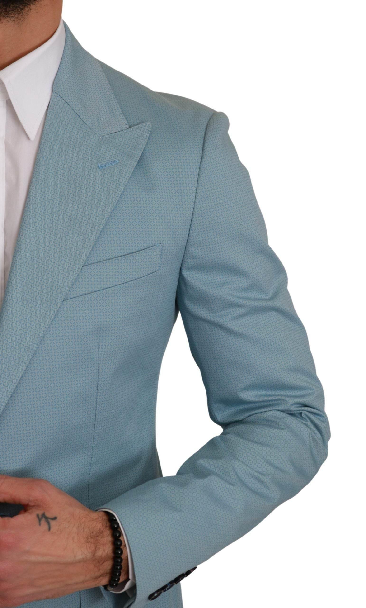Dolce & Gabbana Blue Slim Fit Coat Jacket MARTINI Blazer - Hilstor