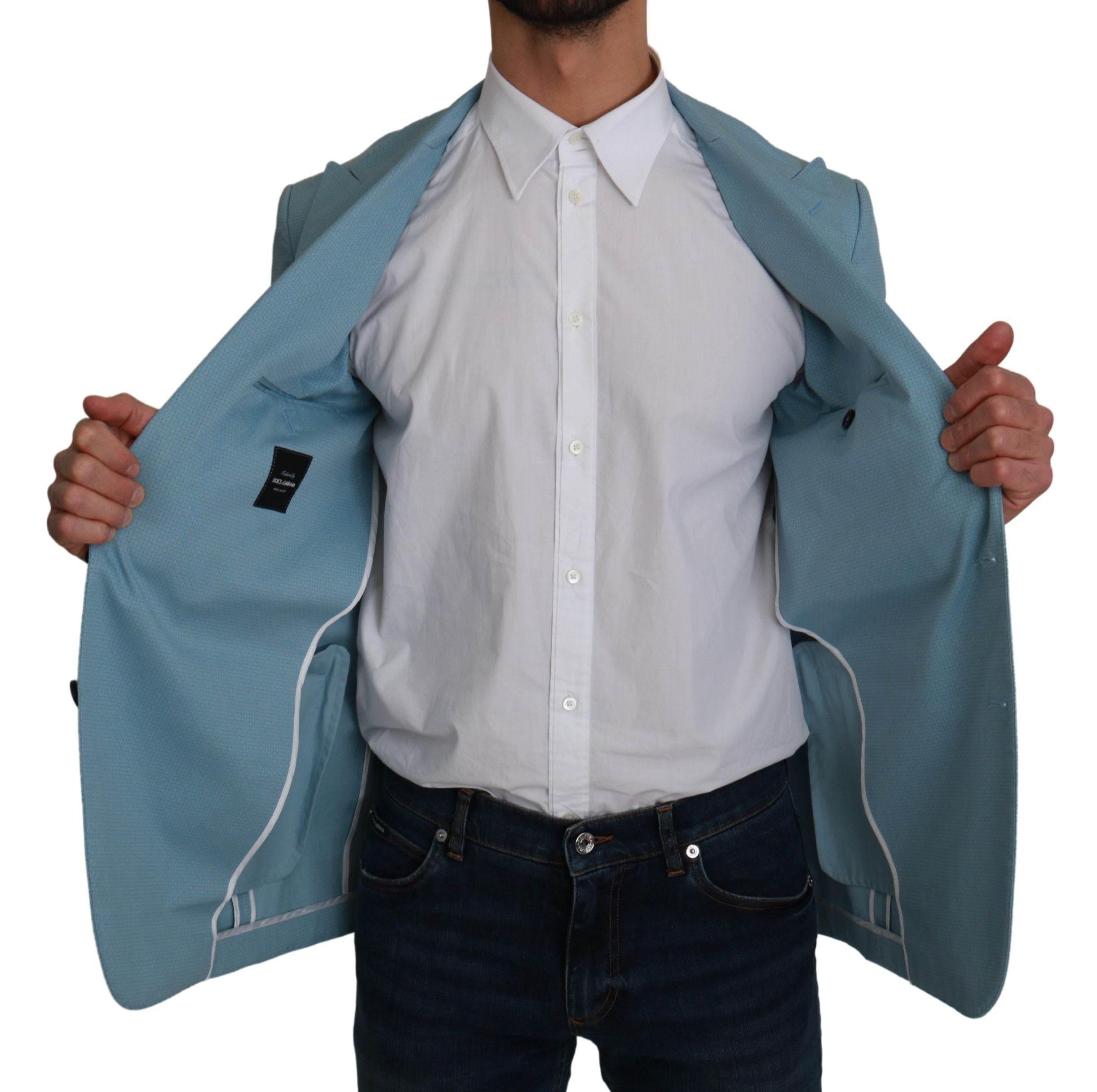 Dolce & Gabbana Blue Slim Fit Coat Jacket MARTINI Blazer - Hilstor