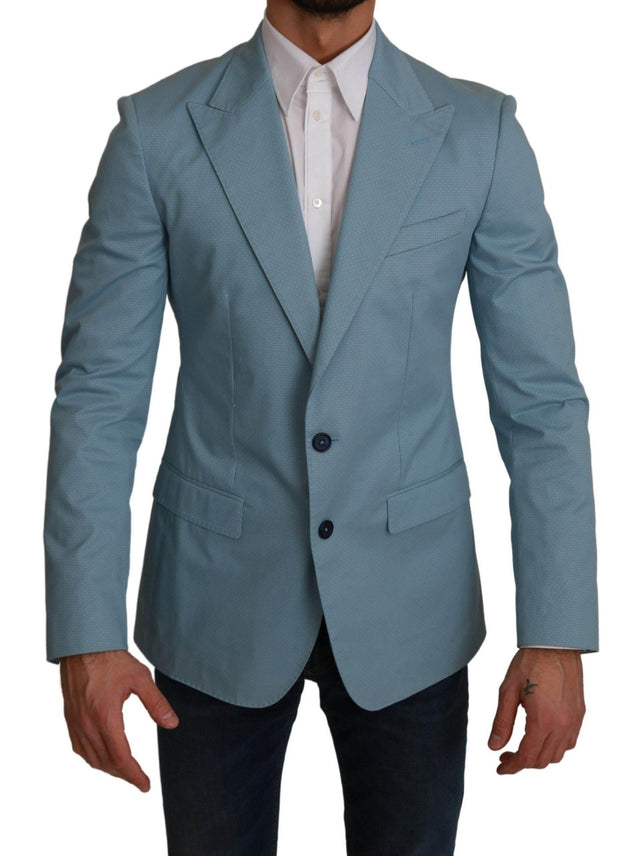 Dolce & Gabbana Blue Slim Fit Coat Jacket MARTINI Blazer - Hilstor