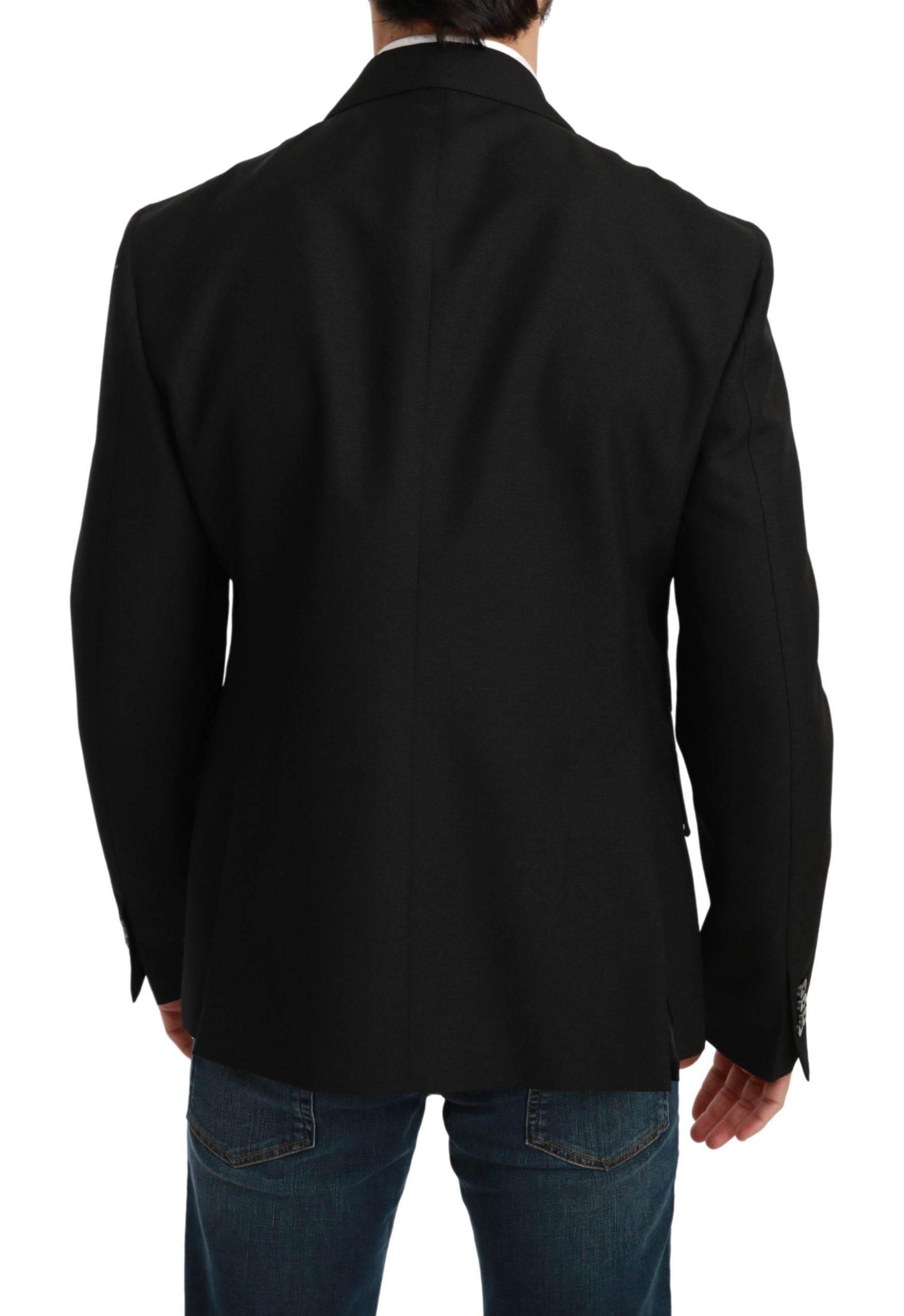 Dolce & Gabbana Black Slim Fit Jacket Coat Wool Blazer - Hilstor