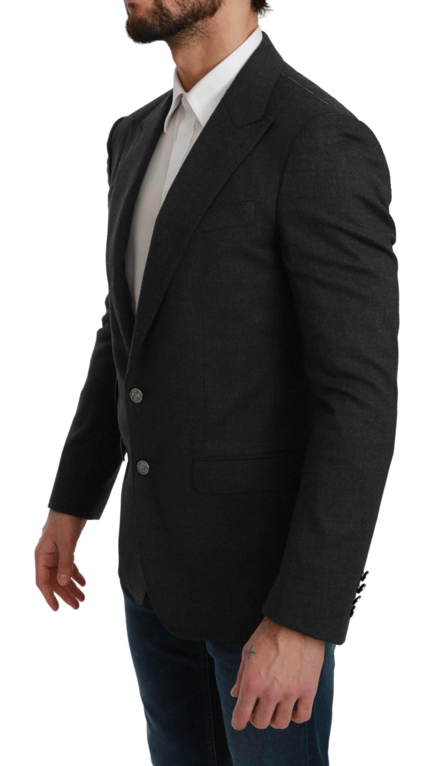 Dolce & Gabbana Gray NAPOLI Slim Fit Jacket Wool Blazer - Hilstor