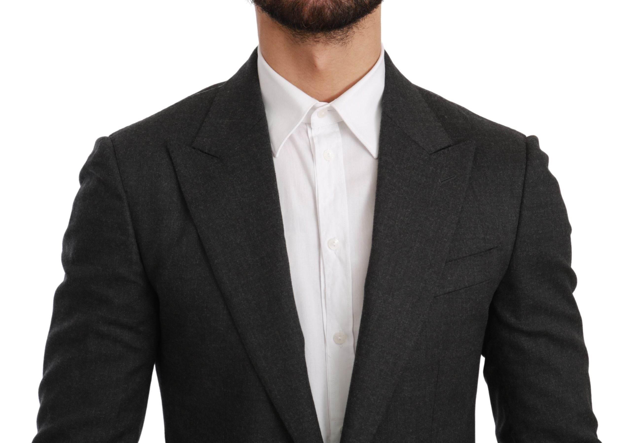 Dolce & Gabbana Gray NAPOLI Slim Fit Jacket Wool Blazer - Hilstor
