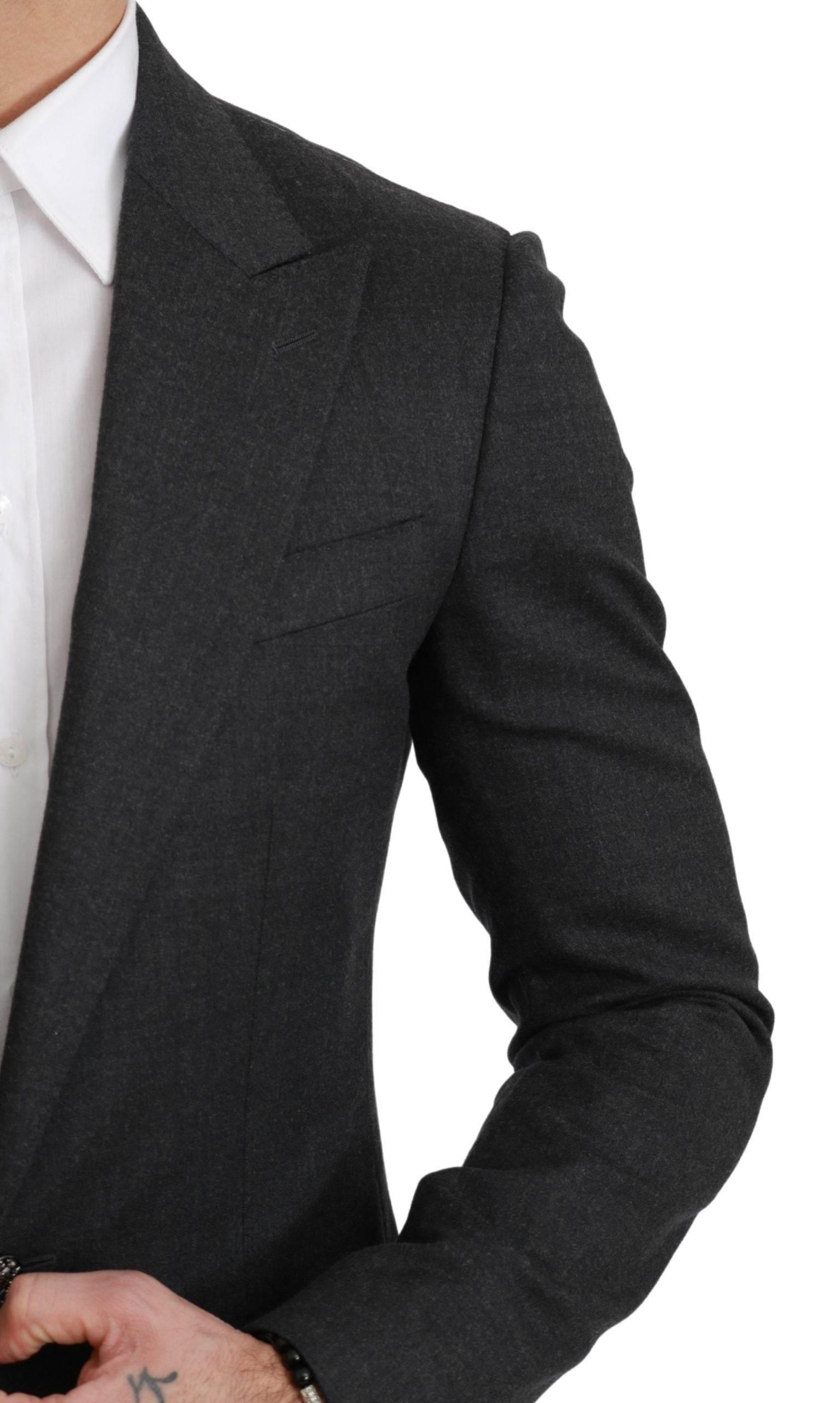 Dolce & Gabbana Gray NAPOLI Slim Fit Jacket Wool Blazer - Hilstor