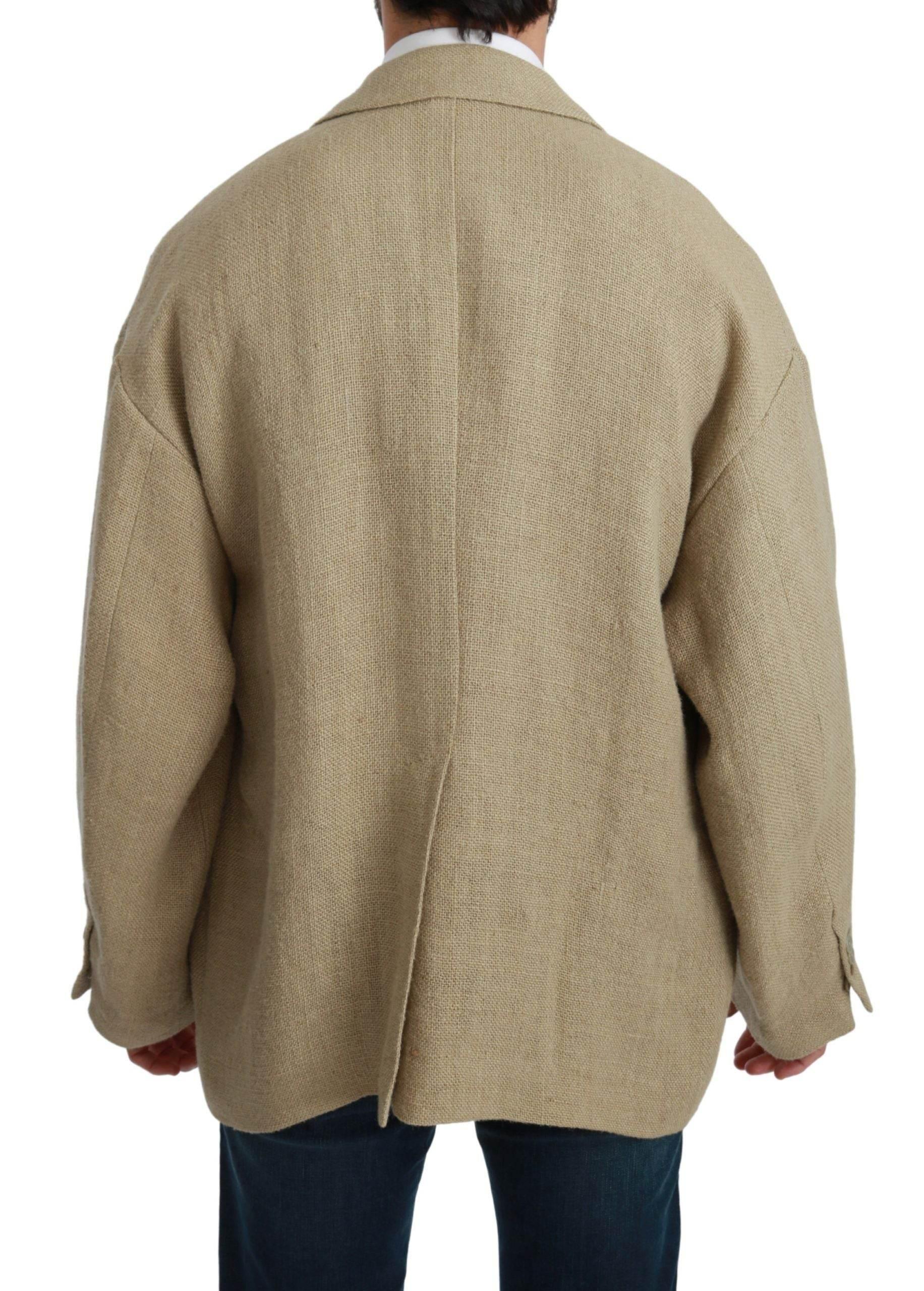 Dolce & Gabbana Beige Jacket Coat 100% Jute Blazer Coat - Hilstor