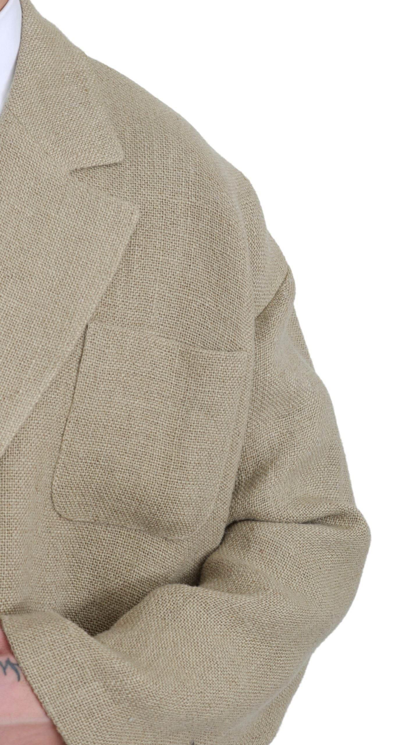 Dolce & Gabbana Beige Jacket Coat 100% Jute Blazer Coat - Hilstor