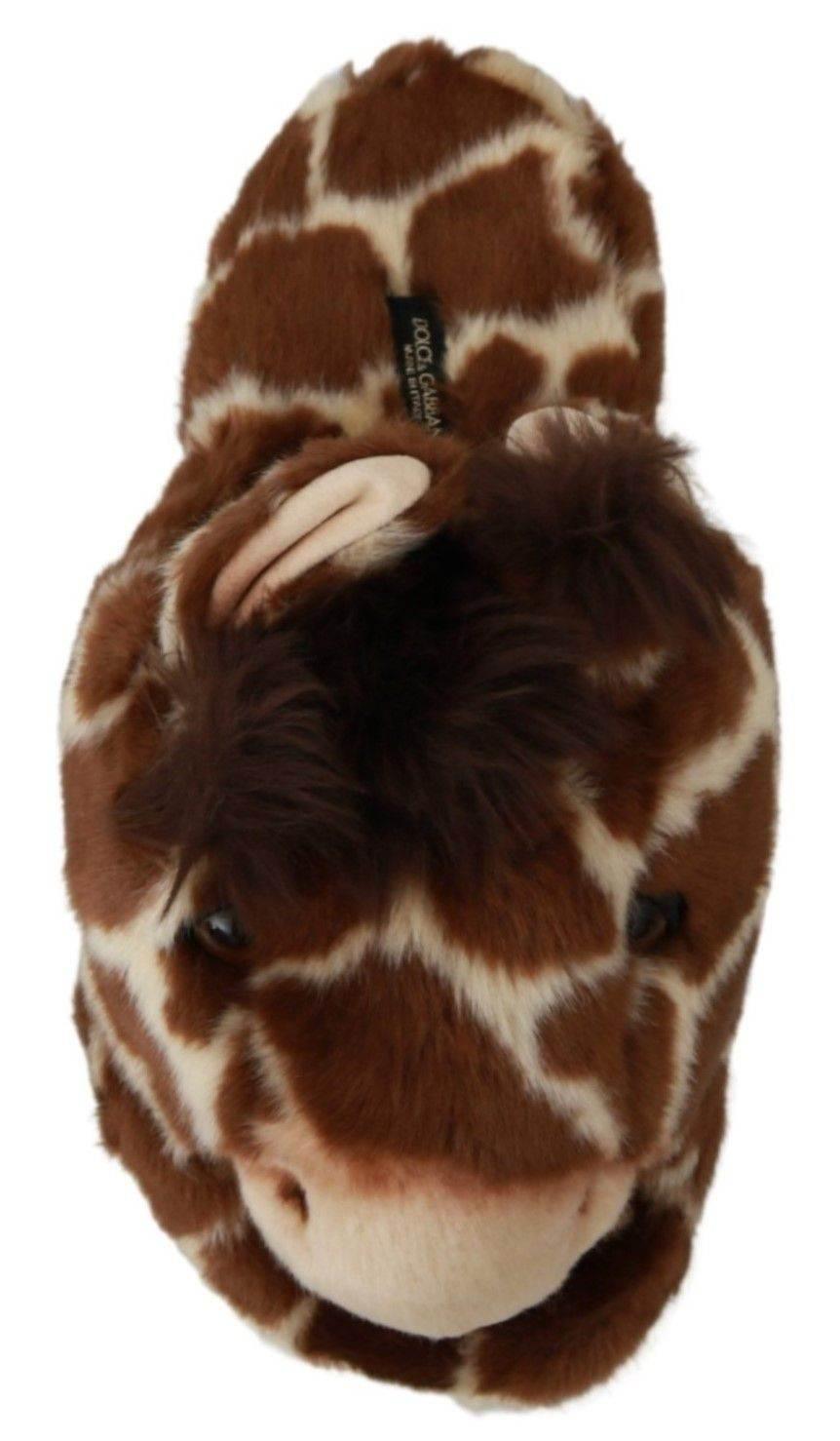 Dolce & Gabbana Elegant Giraffe Pattern Slides for Sophisticated Comfort - Hilstor