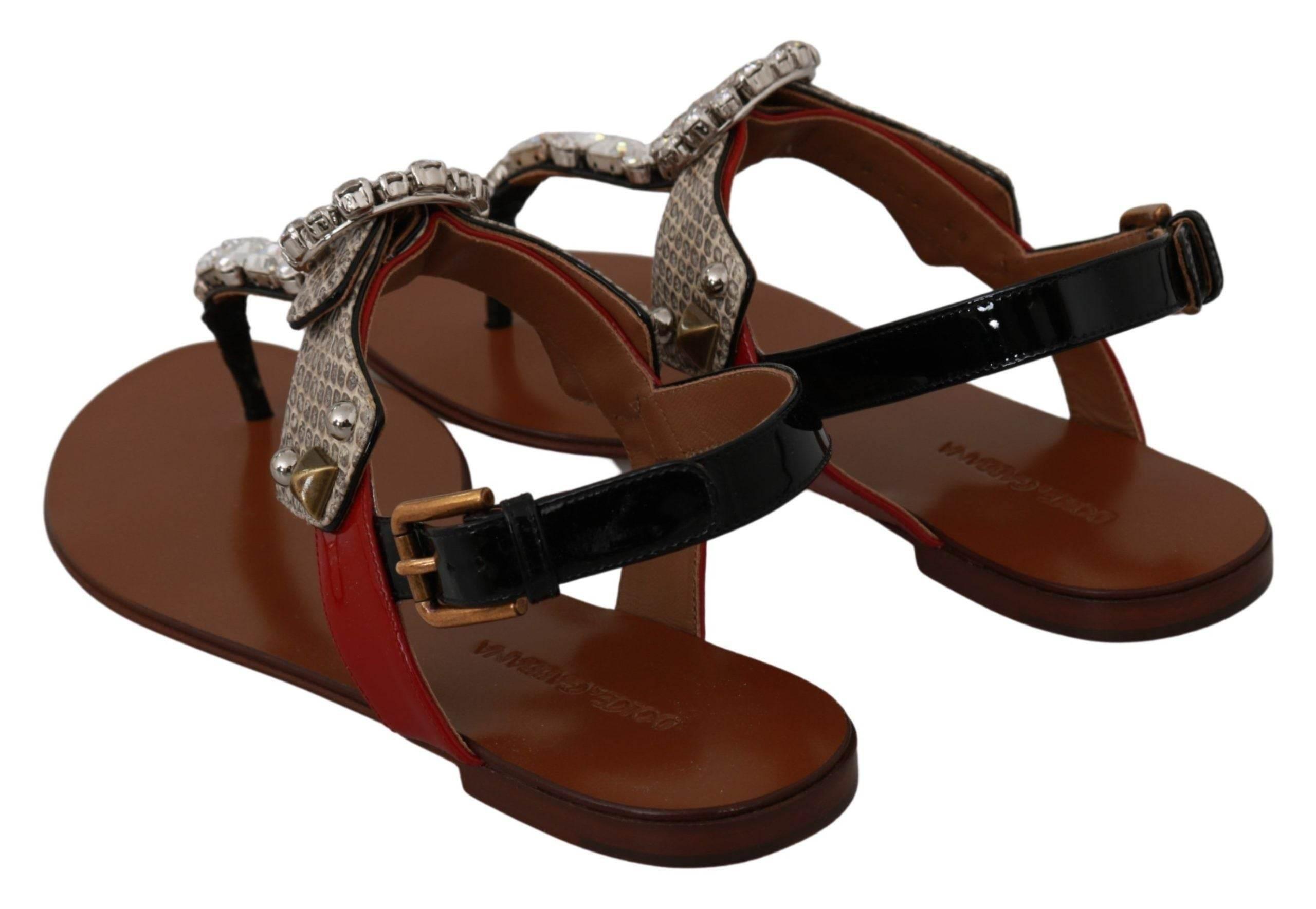 Dolce & Gabbana Elegant Strappy Sandals with Exotic Charm - Hilstor
